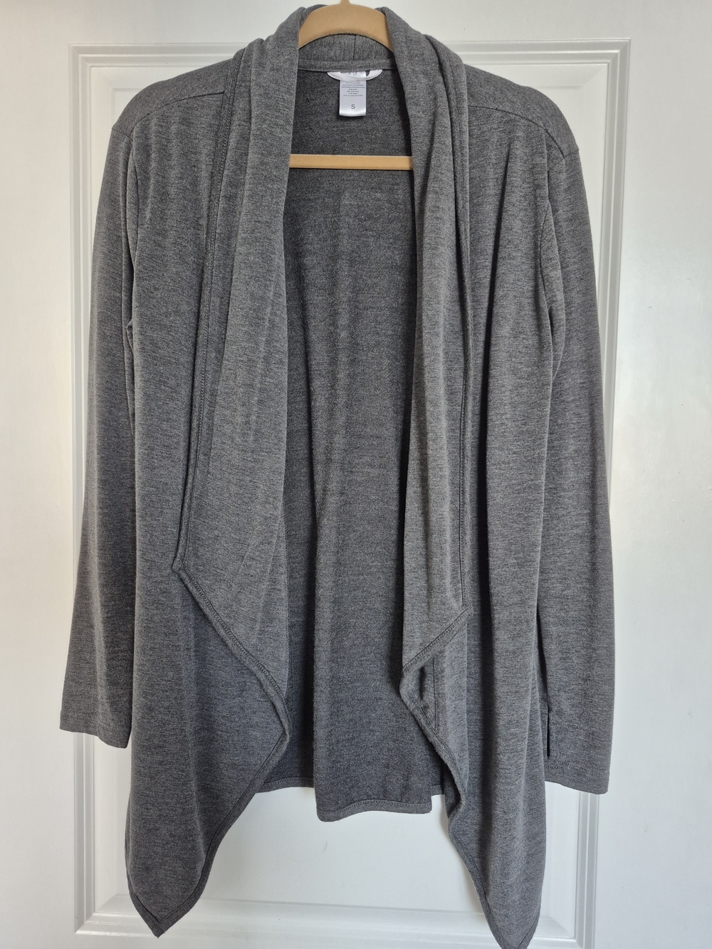 Gray Open-Front Drape Cardigan Sweater - Women